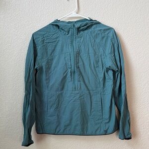 Mountain Hardwear Long Sleeve Top Hooded Quarter Zip Up Blue Green size XS